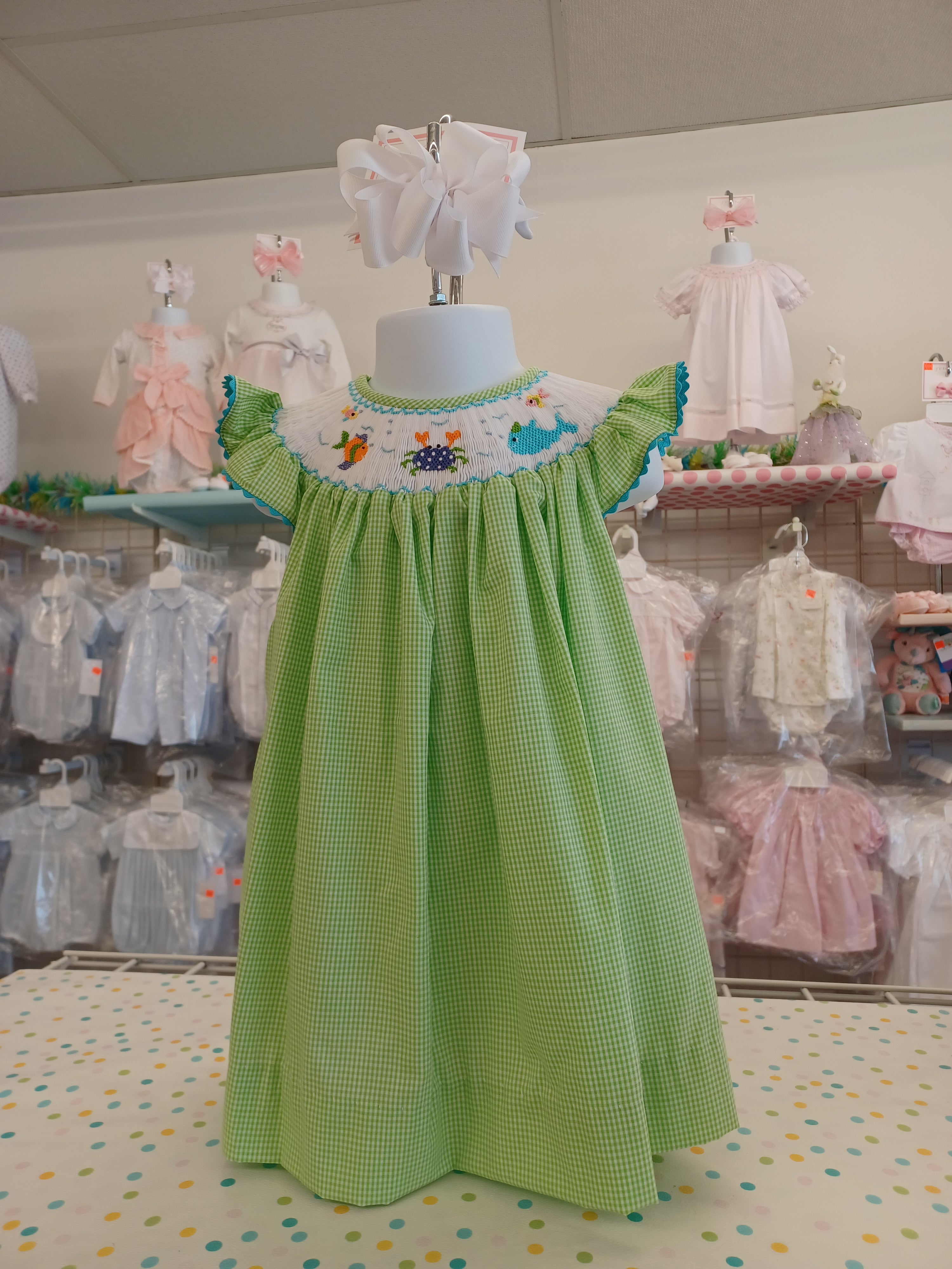 Girls Smocked Sea Creatures Angel Wings Dress